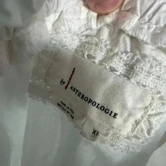 THE SOMERSET MINI SKIRT: CUTWORK EDITION By Anthropologie Floral White size XL - Picture 7 of 12